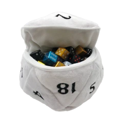 D20 Plush Dice Bag - White